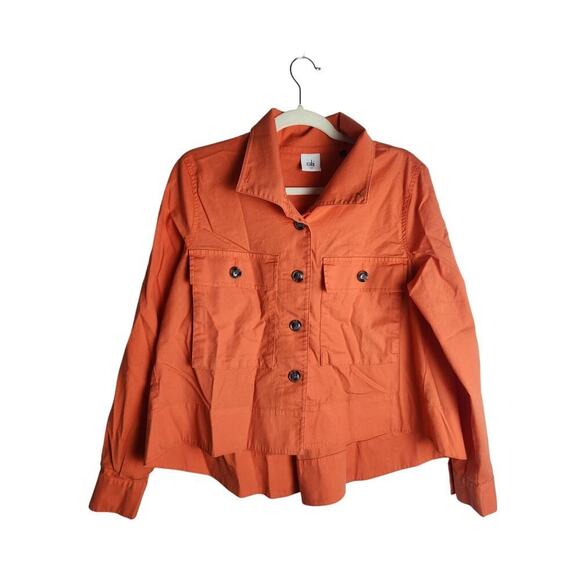 Cabi sz M orange full button front cropped Pockets jacket blazer Careerwear work - Picture 1 of 10